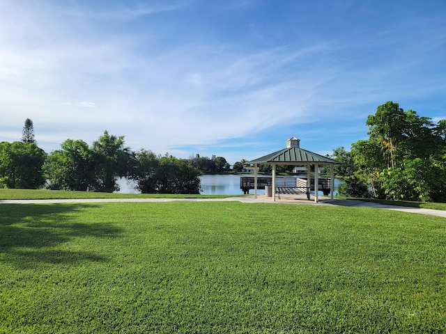 1355 Denlow Ln, Royal Palm Beach, FL 33411 - surrounding community featuring a gazebo, a yard, and a water view