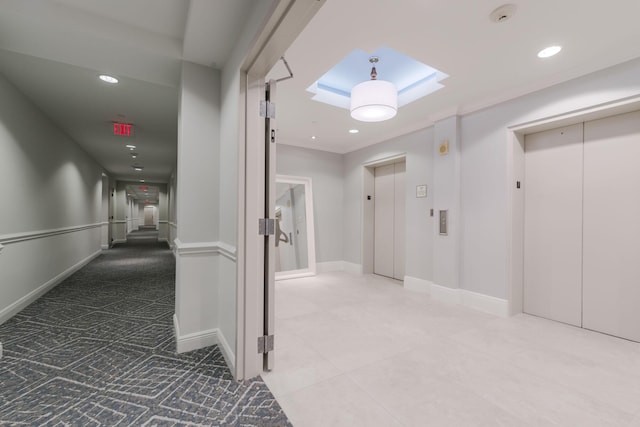 701 S Olive Ave Unit 714, West Palm Beach, FL 33401 - hall featuring elevator and recessed lighting