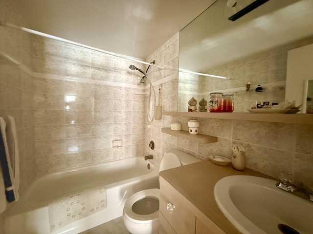 1100 Crystal Lake Dr Unit 107, Deerfield Beach, FL 33064 - bathroom with shower / bath combination, tile walls, and vanity