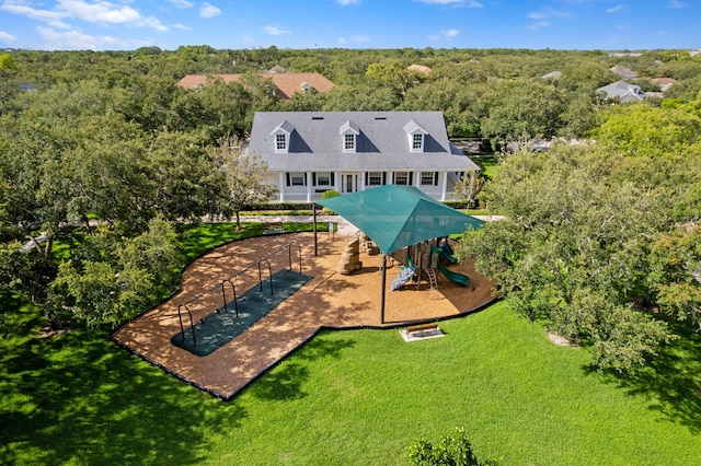 240 Honeysuckle Dr, Jupiter, FL 33458 - aerial view of property and surrounding area with a heavily wooded area