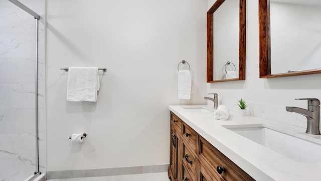 218 NE 10th St, Delray Beach, FL 33444 - bathroom with a marble finish shower and double vanity