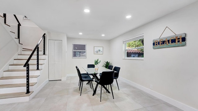 218 NE 10th St, Delray Beach, FL 33444 - dining room featuring stairs and recessed lighting