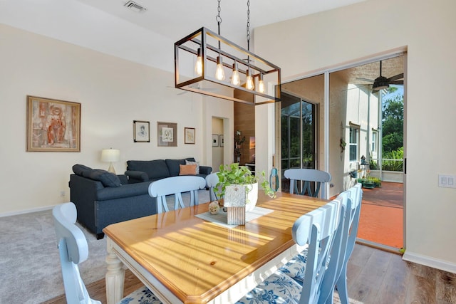 352 NW Granville St, Port Saint Lucie, FL 34986 - dining area featuring wood finished floors and a ceiling fan