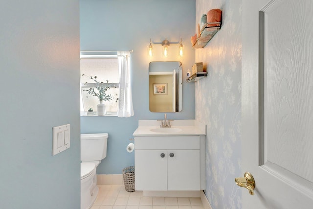 352 NW Granville St, Port Saint Lucie, FL 34986 - half bath with vanity and tile patterned floors