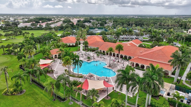 352 NW Granville St, Port Saint Lucie, FL 34986 - aerial view of a pool and a local golf course