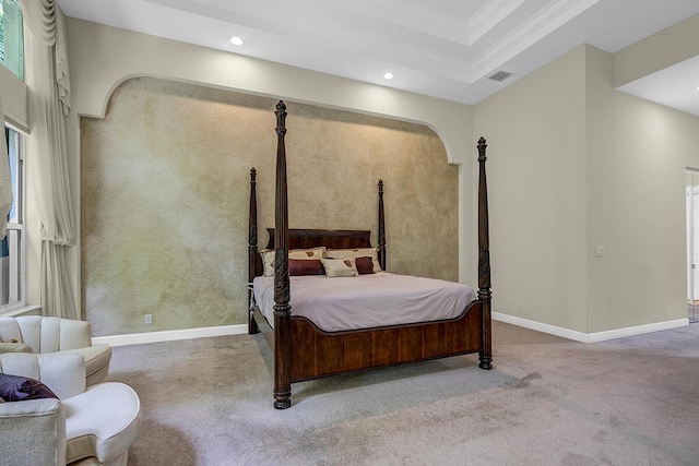 6496 San Michel Way, Delray Beach, FL 33484 - carpeted bedroom with crown molding and recessed lighting