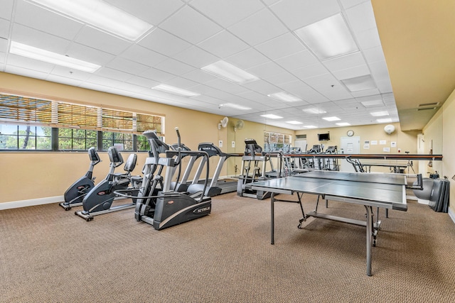 10263 N Circle Lake Dr Unit 201, Boynton Beach, FL 33437 - gym with a drop ceiling and carpet floors