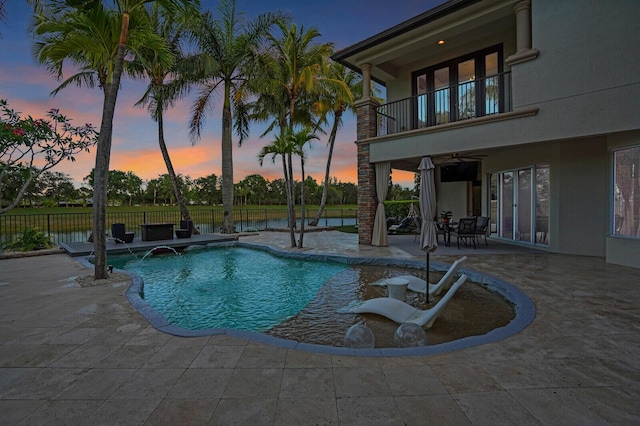 718 Edgebrook Ln, West Palm Beach, FL 33411 - view of pool with a ceiling fan and a patio area