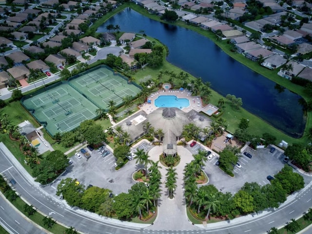 8404 Long Bay, West Palm Beach, FL 33411 - aerial view of property and surrounding area with a nearby body of water and a pool