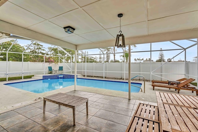 108 Timber Run E, Riviera Beach, FL 33407 - view of swimming pool with a fenced backyard, a patio, and a lanai