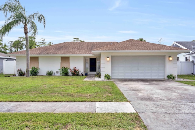 108 Timber Run E, Riviera Beach, FL 33407 - single story home with concrete driveway, a garage, stucco siding, and roof with shingles