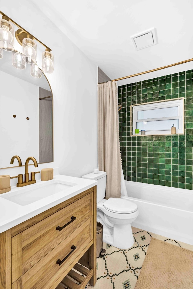 108 Timber Run E, Riviera Beach, FL 33407 - bathroom featuring vanity, shower / bath combo with shower curtain, and tile patterned flooring