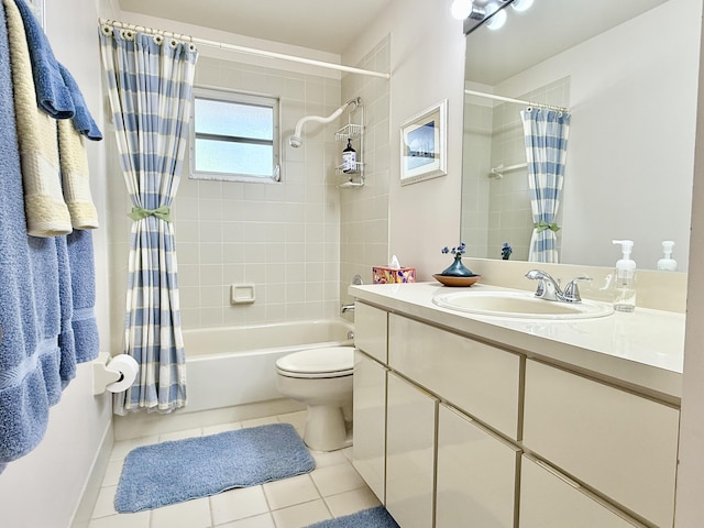 13021 150th Ct N, Jupiter, FL 33478 - bathroom with shower / bath combination with curtain, vanity, and tile patterned flooring