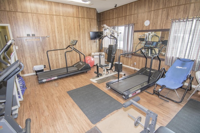 896 N Federal Hwy Unit 324, Lantana, FL 33462 - workout area featuring wood walls and wood finished floors