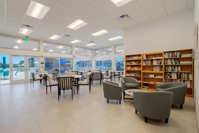 740 Horizons W Unit 207, Boynton Beach, FL 33435 - community lobby featuring a drop ceiling and a high ceiling