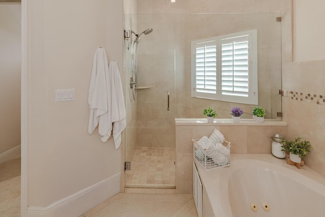 1101 SW Kickaboo Rd, Port Saint Lucie, FL 34953 - full bath with a stall shower and a tub with jets