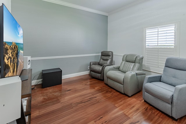 1101 SW Kickaboo Rd, Port Saint Lucie, FL 34953 - living area featuring wood finished floors and crown molding