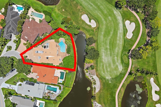 13709 Rivoli Dr, Palm Beach Gardens, FL 33410 - aerial view of property's location with a nearby body of water and property boundaries highlighted