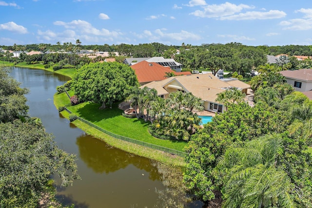 13709 Rivoli Dr, Palm Beach Gardens, FL 33410 - aerial view of residential area featuring a large body of water and a tree filled landscape