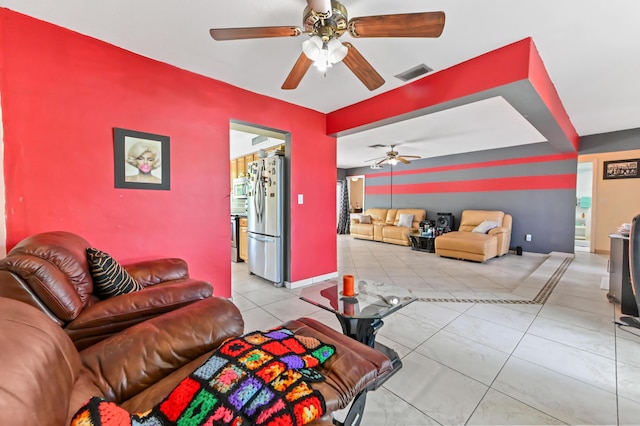 3560 SW 63rd Ave, Miramar, FL 33023 - living room featuring ceiling fan and tile patterned flooring