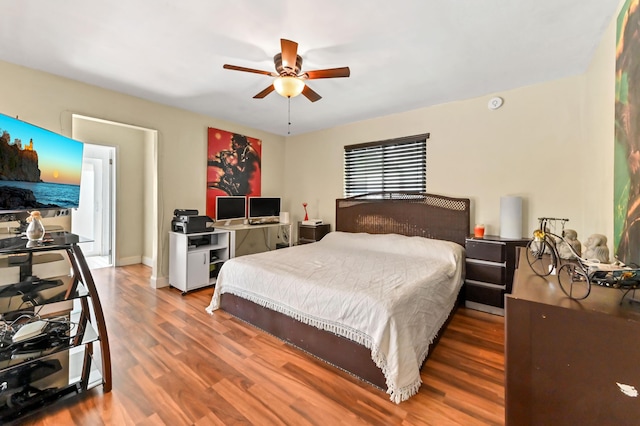 3560 SW 63rd Ave, Miramar, FL 33023 - bedroom with wood finished floors and ceiling fan