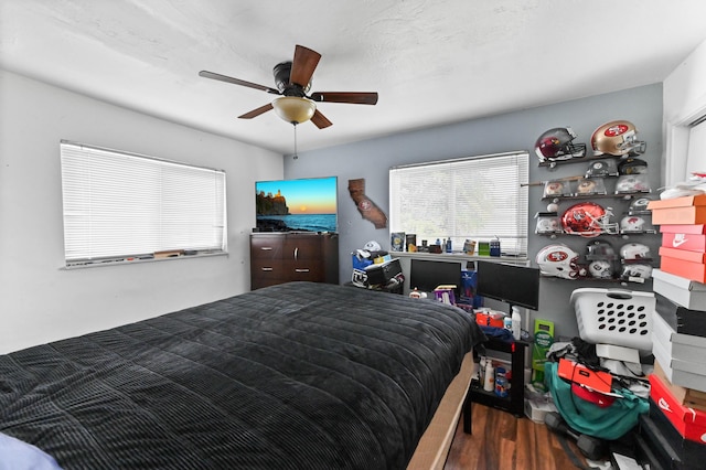 3560 SW 63rd Ave, Miramar, FL 33023 - bedroom with wood finished floors and a ceiling fan
