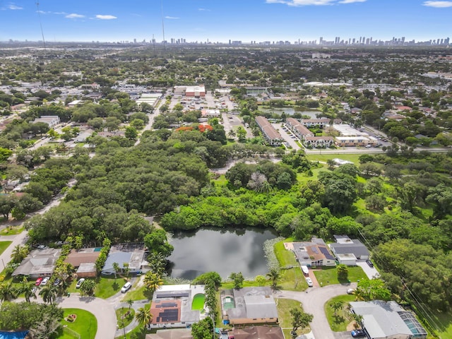 3560 SW 63rd Ave, Miramar, FL 33023 - aerial view of property and surrounding area featuring city skyline and a large body of water