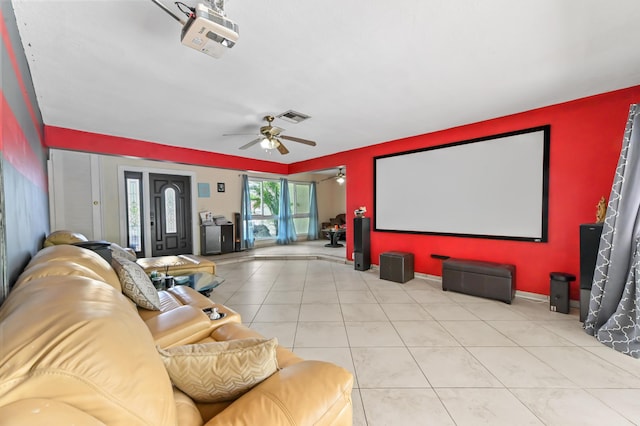 3560 SW 63rd Ave, Miramar, FL 33023 - cinema room with a ceiling fan and light tile patterned flooring