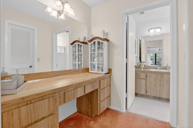 8811 SW 21st Ct Unit B, Boca Raton, FL 33433 - bathroom featuring vanity and a chandelier