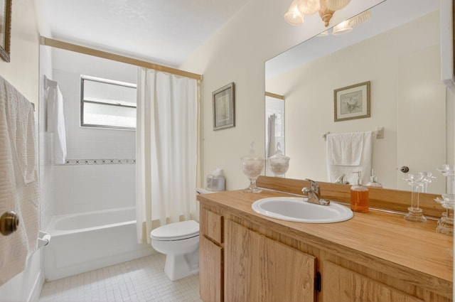 8811 SW 21st Ct Unit B, Boca Raton, FL 33433 - full bathroom with vanity, tile patterned flooring, and shower / bath combo with shower curtain