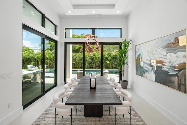 17 NW 15th St, Delray Beach, FL 33444 - dining area featuring a high ceiling and recessed lighting