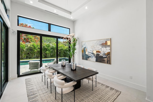 17 NW 15th St, Delray Beach, FL 33444 - dining area featuring a high ceiling and recessed lighting