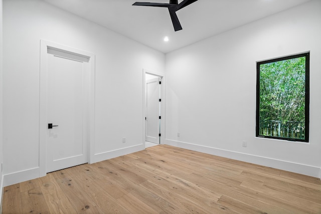 17 NW 15th St, Delray Beach, FL 33444 - unfurnished bedroom featuring hardwood / wood-style floors, recessed lighting, and ceiling fan