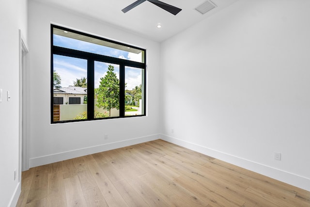 17 NW 15th St, Delray Beach, FL 33444 - spare room featuring a ceiling fan, light wood finished floors, and recessed lighting