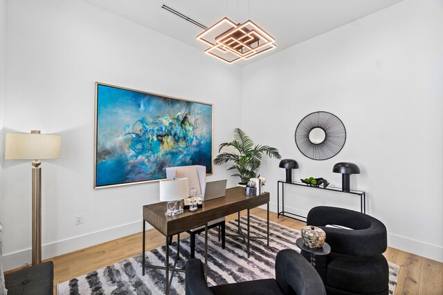 17 NW 15th St, Delray Beach, FL 33444 - office featuring a chandelier and wood finished floors