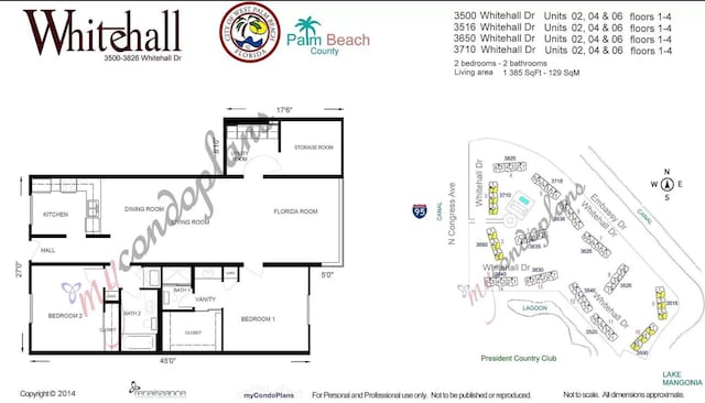 3636 Whitehall Dr Unit 401, West Palm Beach, FL 33401 - view of floor plan / room layout