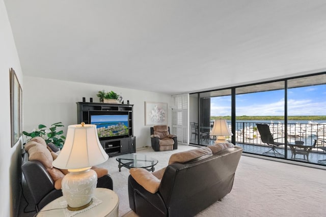 120 Lakeshore Dr Unit 735, North Palm Beach, FL 33408 - living area featuring carpet and expansive windows