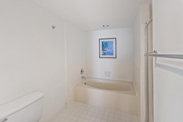 120 Lakeshore Dr Unit 735, North Palm Beach, FL 33408 - full bath with a garden tub, tile patterned floors, and a shower with shower door