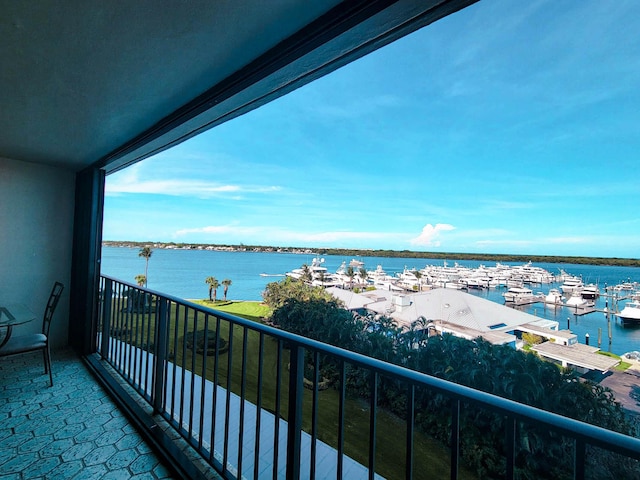120 Lakeshore Dr Unit 735, North Palm Beach, FL 33408 - balcony featuring a water view and view of marina