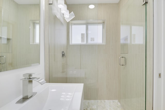 1893 Circle Dr, North Palm Beach, FL 33408 - full bathroom featuring a stall shower and vanity