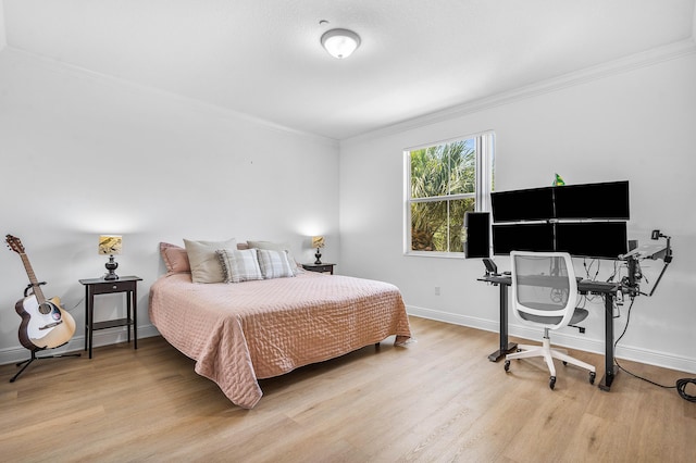 8274 Cascada Isles Dr, Cooper City, FL 33024 - bedroom featuring crown molding and light wood finished floors