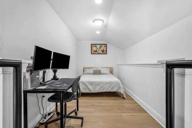 8274 Cascada Isles Dr, Cooper City, FL 33024 - bedroom with lofted ceiling, light wood-style floors, and recessed lighting