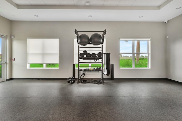 521 SE Plumeria Dr, Port Saint Lucie, FL 34984 - garage featuring baseboards and recessed lighting