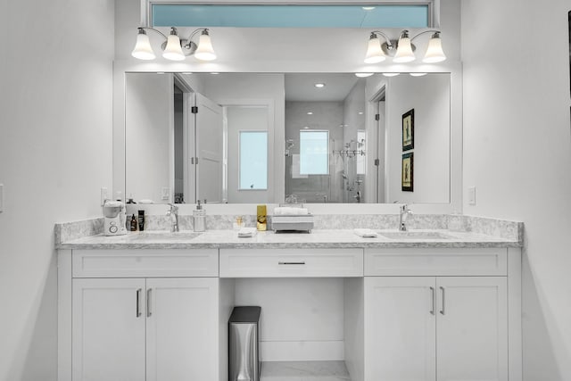 13496 Bernoulli Way, Palm Beach Gardens, FL 33418 - bathroom featuring double vanity and a stall shower