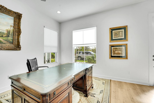 13496 Bernoulli Way, Palm Beach Gardens, FL 33418 - home office with light wood-style flooring and recessed lighting
