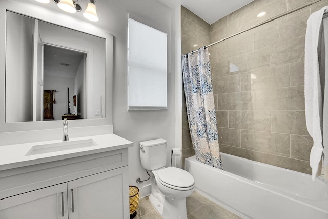 13496 Bernoulli Way, Palm Beach Gardens, FL 33418 - bathroom featuring vanity, shower / tub combo, and tile patterned flooring
