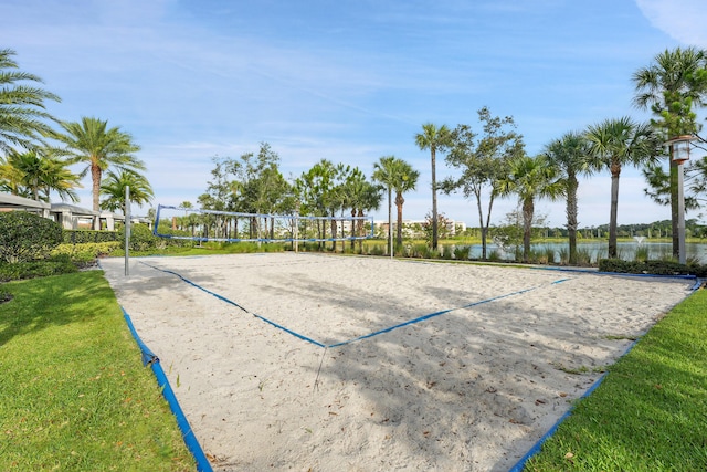 13496 Bernoulli Way, Palm Beach Gardens, FL 33418 - surrounding community featuring volleyball court, a water view, and a lawn