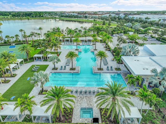 13496 Bernoulli Way, Palm Beach Gardens, FL 33418 - aerial view of a pool area and a large body of water