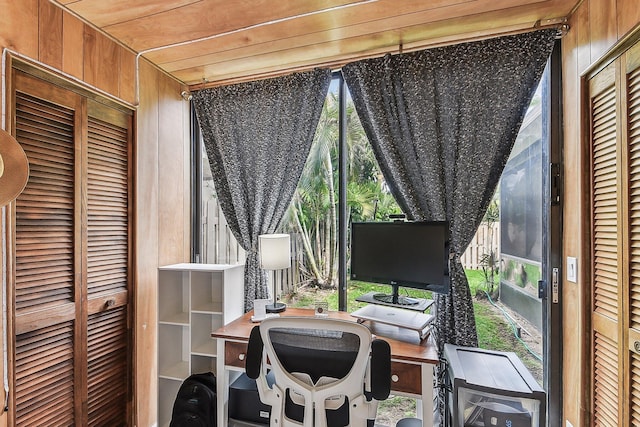 11063 Oakdale Rd, Boynton Beach, FL 33437 - home office featuring wood walls