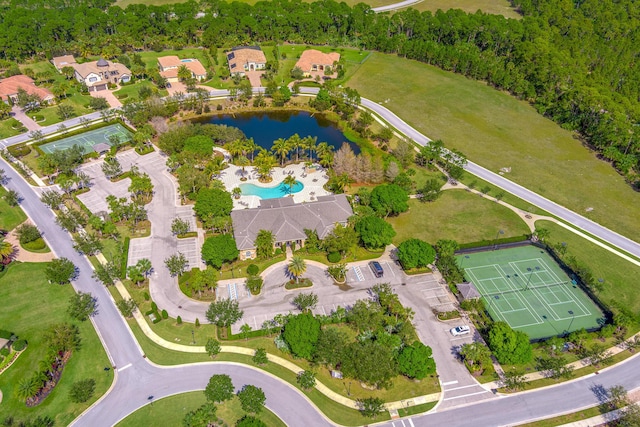3153 SW Pond Apple St, Palm City, FL 34990 - drone / aerial view of a pool and a large body of water